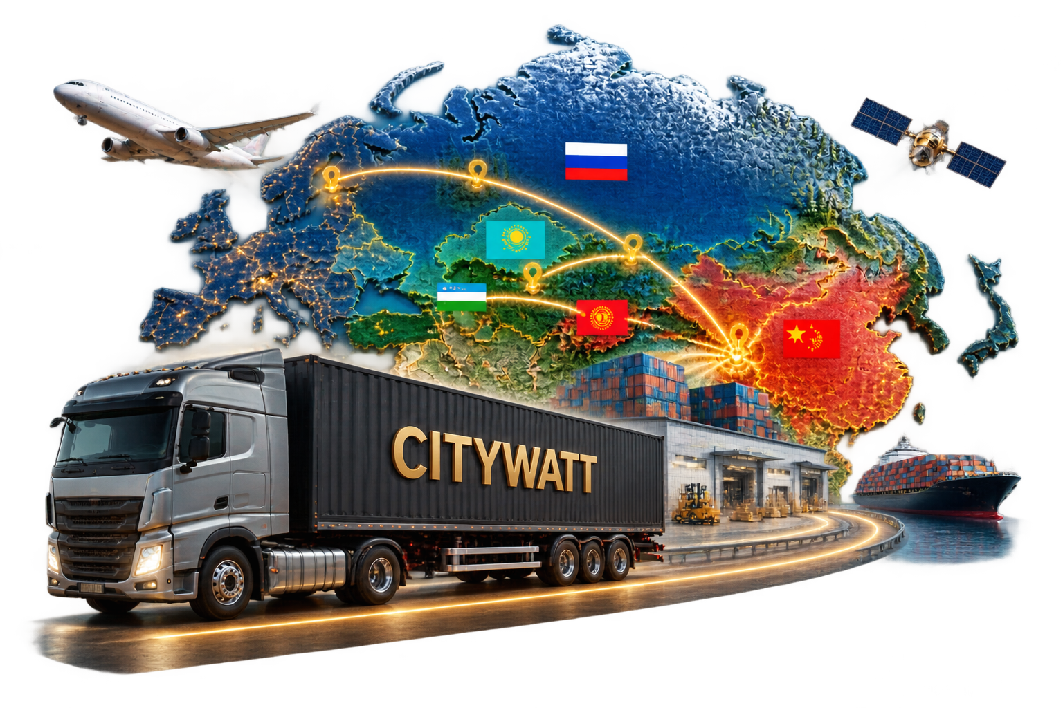 Карта доставки CITYWATT из Китая в Россию и страны СНГ
