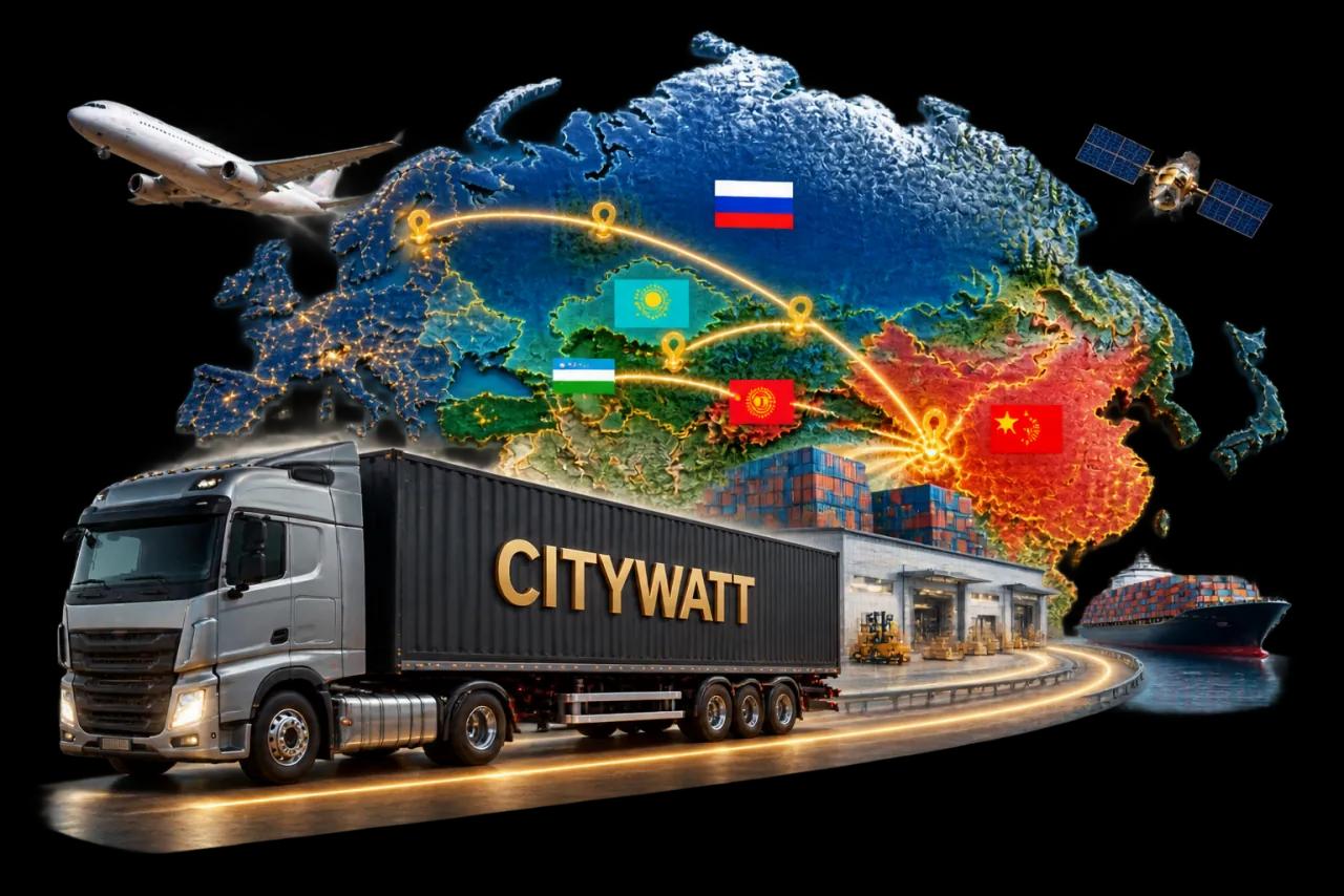 Карта доставки CITYWATT из Китая в Россию и страны СНГ
